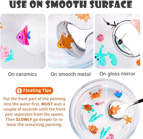 Image of 8 Colorful Floating Pen /Marker /Magical Water Painting For Kids, Floating Bold Marker Pen Easy-To-Wipe Water Floating Pen For Kids Play /Tatoo Art Work With 1 Random Pouch. (9), Multicolor