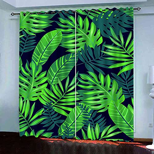 Rideaux occultants isolant phonique herbe verte 100% polyester - 2