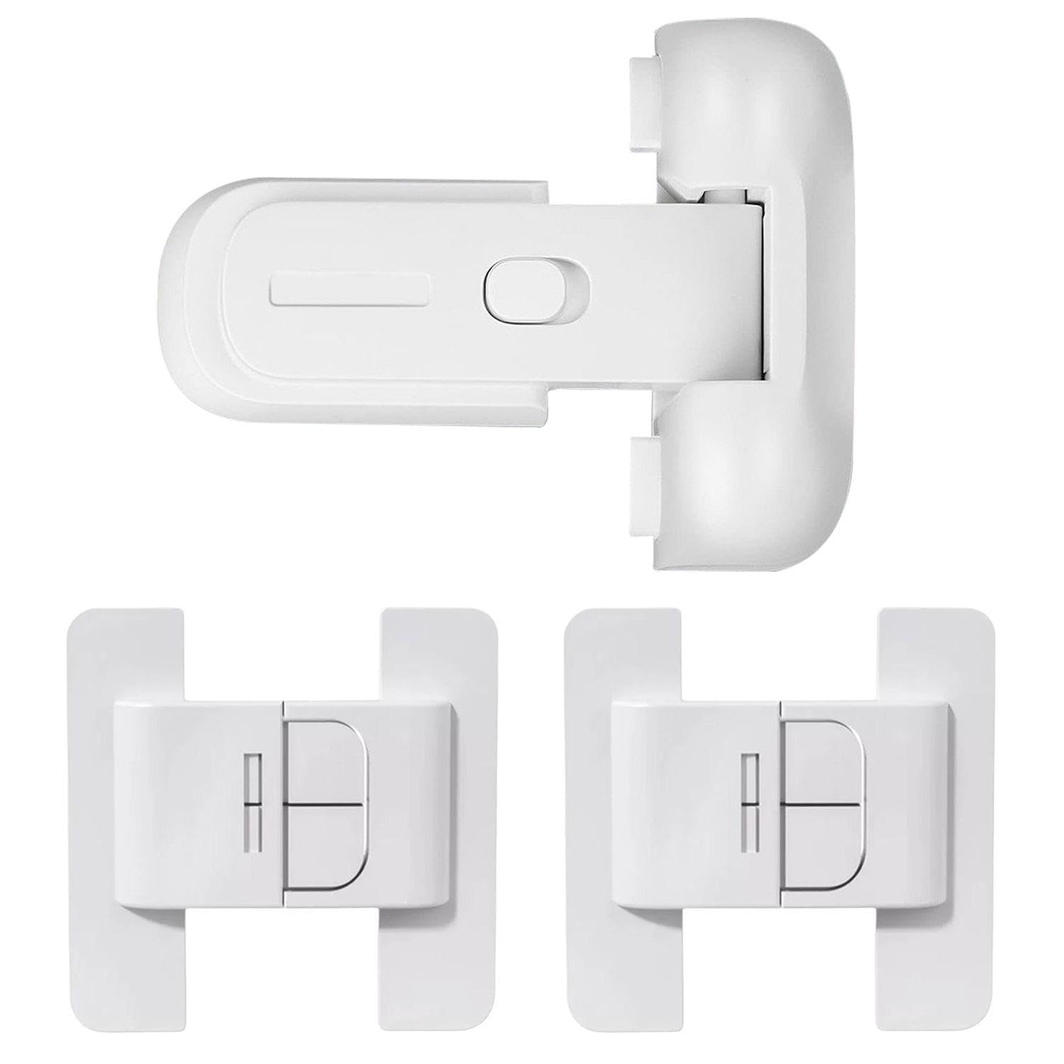 1Pc Refrigerator Lock, 2Pcs Refrigerator Door Closer, Children's Refrigerator Lock, Refrigerator Seal Replacement, Window Child Safety Lock, Anti-Pinch Safety Door Clip