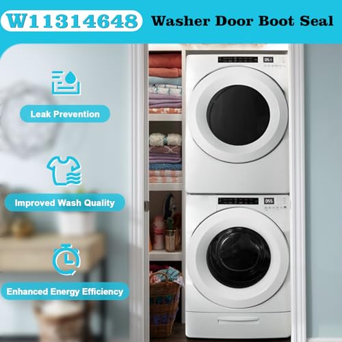 OEM W11314648 W10897390 Washer Door Boot Seal Compatible with Whirlpool Maytag Amana Inglis Washer, Replaces 4931032 AP6835703 PS12711495 EAP12711495