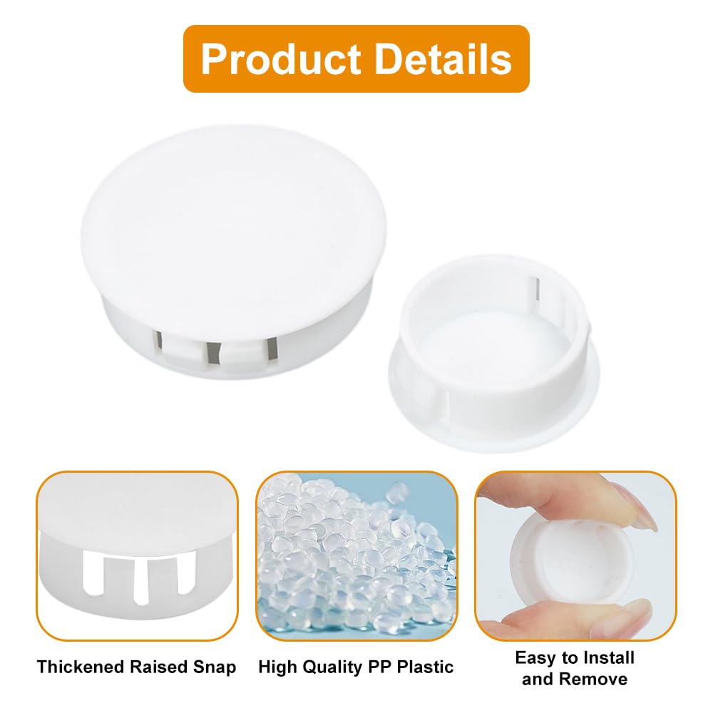 200 Pièces Cache Trou Bouchon Plastique, Cache Trou Meuble 5/6/8/10mm