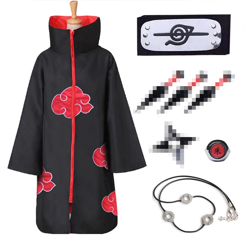 Aliyacos Anime Cloak Unisex Anime Cosplay Costumes Kids Robe Capes Halloween Cosplay Costume with Headband Ring