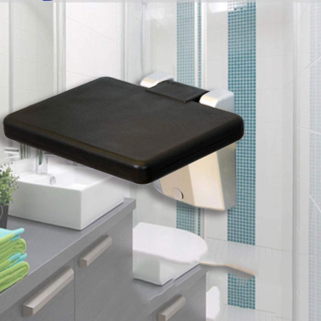 Asiento de Ducha abatible montado en la Pared Asientos de ducha de baño Asientos de baño de lujo plegables con soportes cromados montados en la pared - Sillas for ducharse for adultos Accesorio de asi