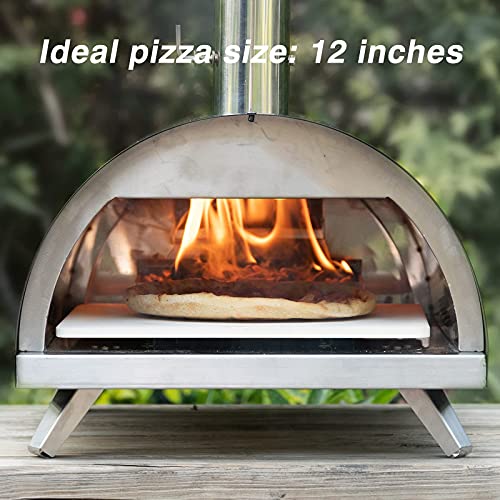 CHANGE MOORE 12" Outdoor Pizza Oven Wood Fired, with Insulated Lining, Portable Wood Pellet Pizza Oven //with Cover - Thumbnail 4