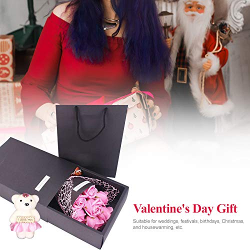 Flor rosa falsa,Funien 7 peças de flor rosa de sabão com caixa de presente flores artificiais perfum