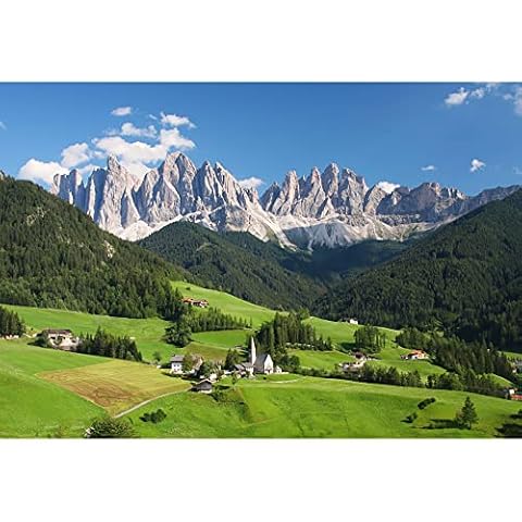 Aoihrraan 1,5x1m European Alps Landscape Backdrop Swiss Mountains Green Forest Prairie Blue Sky Resort Photography Background Holiday Travel Party Wedding Portrait Wallpaper Photo Studio Props Cover
