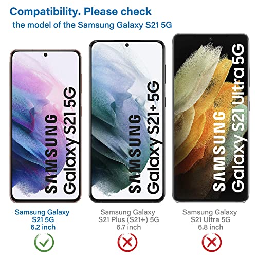 Image of NEW'C 3 Pack Designed for Samsung Galaxy S21 5G (6.2), Screen Protector Tempered Glass, Scratch-Proof, Bubble-Free, Ultra Resistant (0.26 mm HD Ultra Transparent) 9H Hardness Glass