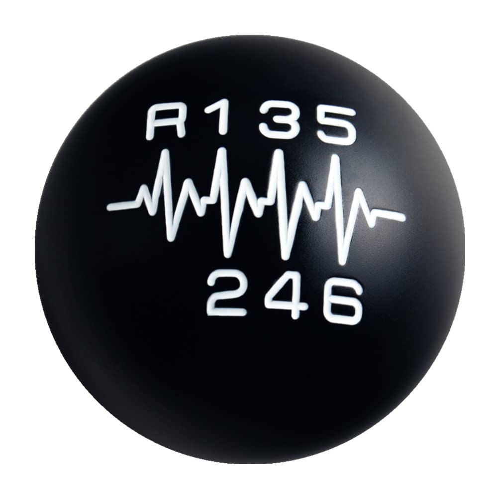 DEWHEL Black/White Sphere Shift Knob 6 Speed Heartbeat SR LITE Weighted Aluminum Short Throw Shifter Knob Reverse Left M12x1.25 M10x1.5 M10x1.25 M8x1.25