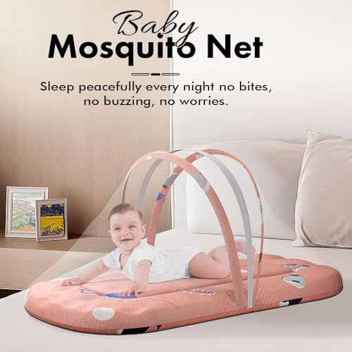 Image of StarAndDaisy 3 in 1 Baby Nest Mosquito net for Sleeping - Newborn, Mosquito net for Baby /Soft and Comfortable Bed, Washable Cotton Design for 0-12 Months Baby (Shark Print)