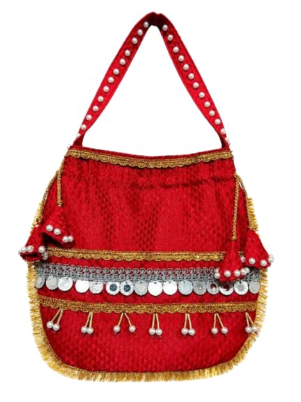 Handcrafted Kumkum Bhagya Bridal Potli Bag with Pearl Embellishments-picture-25