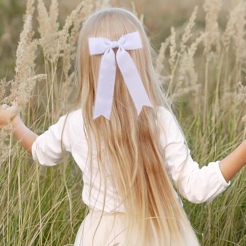 2 unidades de lazos blancos para niñas con pinzas miniatura 6