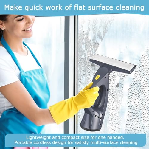 Image of Window Vacuum, Window Vacuum Squeegee, 3 in 1 Cordless Window Vac with Spray /Wipe /Suck up Water,Electric Window Cleaning Tool for Shower Wall Mirror Glass /Car Windshield /Countertop
