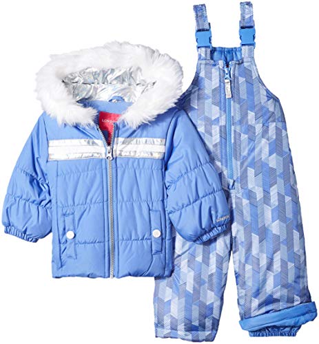 Image of LONDON FOG girls Snowsuit With Snowbib and Puffer Jacket