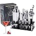 OBOVO Juego de Coctelera, 17 Piezas kit Cocteleria Profesional con 750ml Coctelera para Cócteles de Acero Inoxidable y Soporte de Acrílico, Juego de Regalo de Herramientas de Barra para el Hogar, Bar