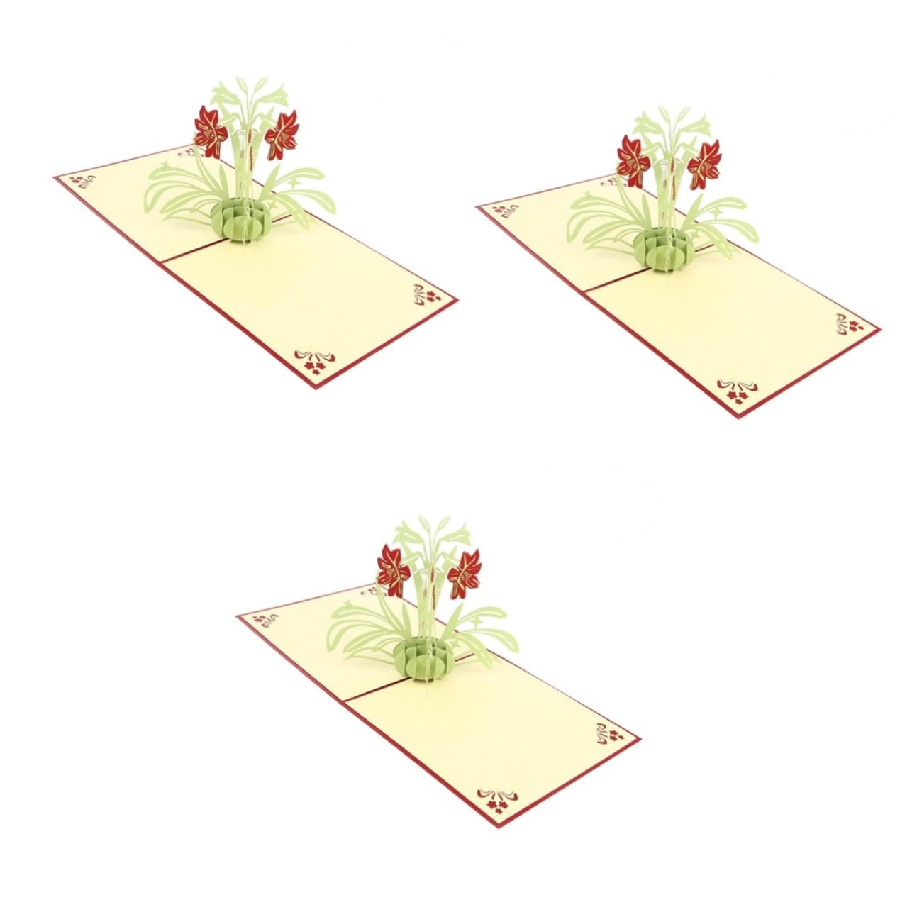 NUOBESTY 3 Set Di Biglietti Di Auguri Con Buste Narciso 3d up Carte Per Compleanno Matrimonio Anniversario Laurea 2 Pezzi * 3