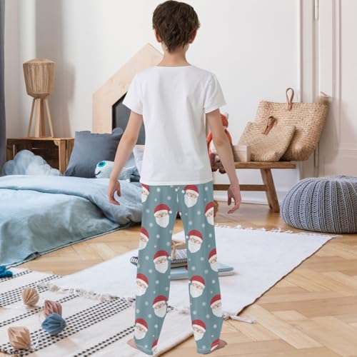 Boy's Lounge Pants Santa Claus Glass Snowflake Kids Jogger Pants Elastic Waist Long Bottoms with Pockets 6-14 Years3