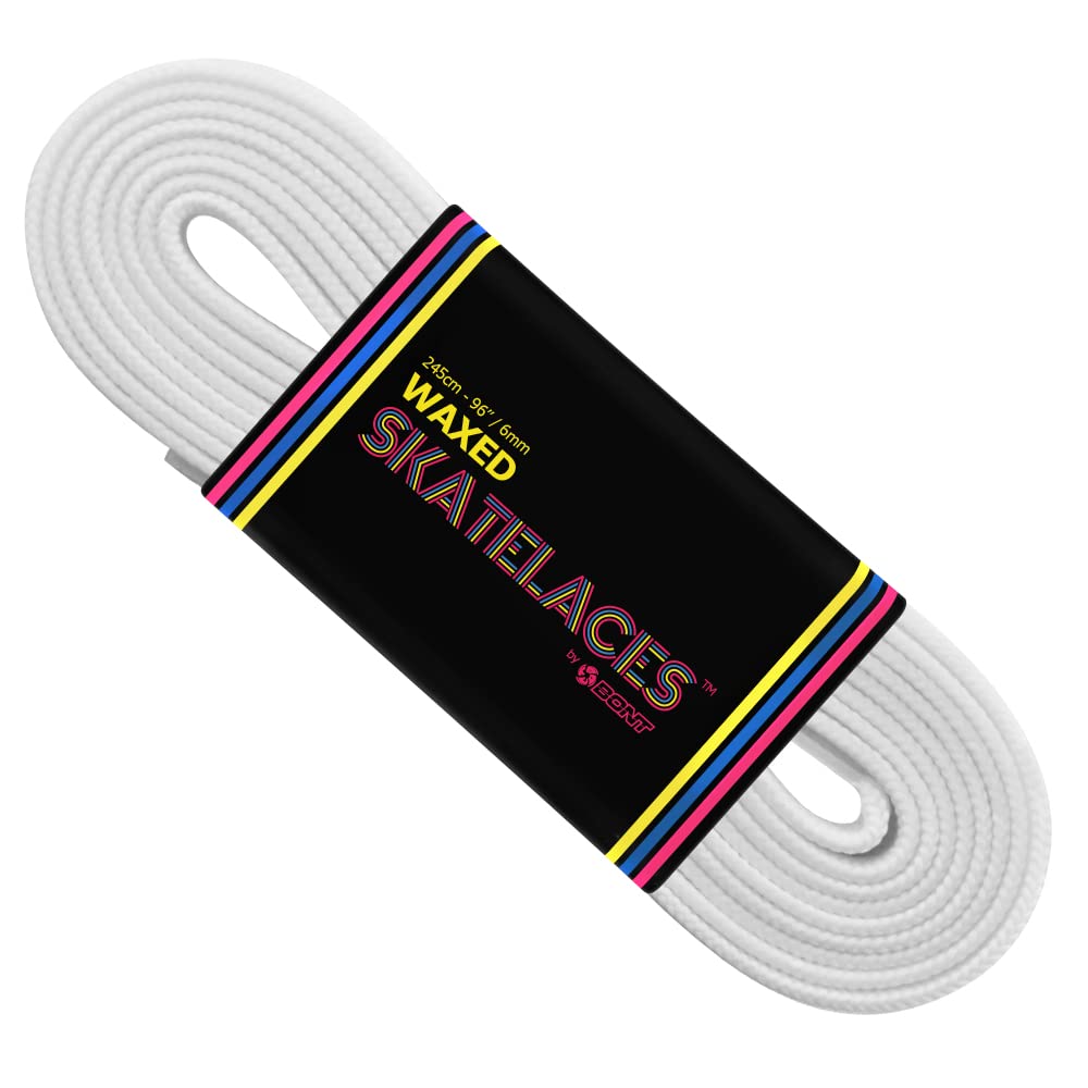 Bont Skates Waxed Laces - 6mm & 8mm - 47" 71" 79" 96" 108" - Snow White