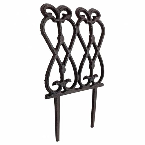 L'Heritier du Temps krawędź ogrodowa bordurette ruszt ozdobiony grubościami z żeliwa patynowanego, brązowa rdza 2,5x14,5x27,5cm