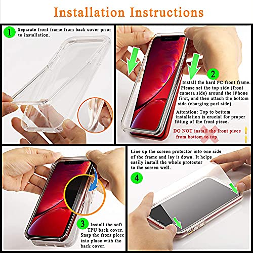 Coolqo Compatible For Iphone 8 Plus/Iphone 7 Plus/Iphone 6S/6 Plus Case, With [2 X Tempered Glass Screen Protector] Clear 360 Full Body Coverage Hard Pc+Soft Silicone Tpu 3In1 Phone Protective Cover #TOP5