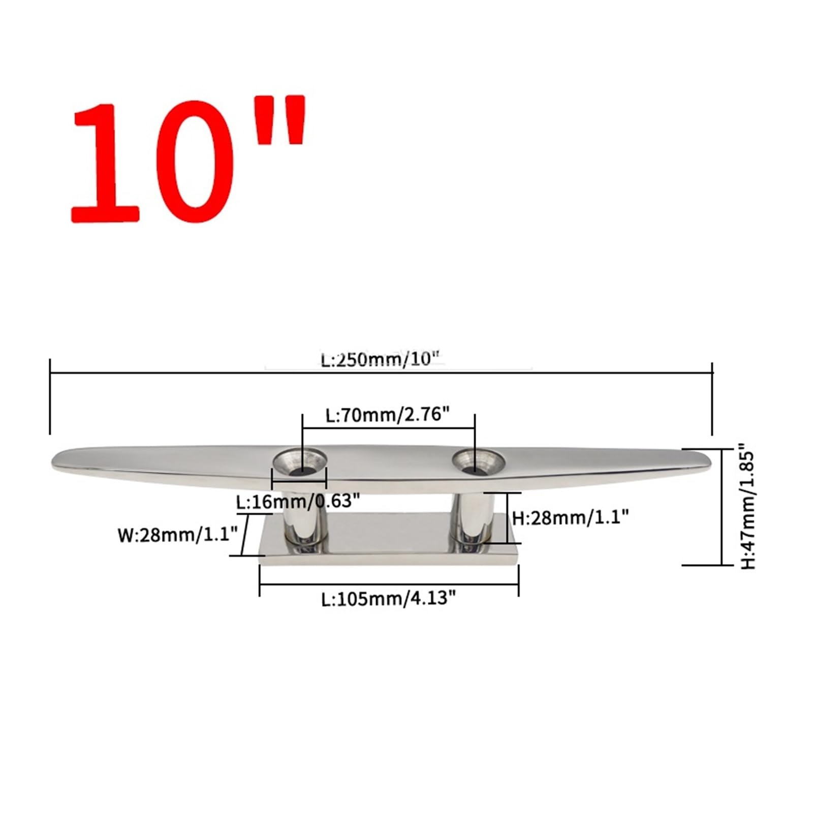 Bitta di ormeggio combinata in Acciaio Inossidabile lucidato a Basso Profilo da 4/5/6/8/10 Pollici for Accessori for Yacht da Barca Marina. per Marina, Nave