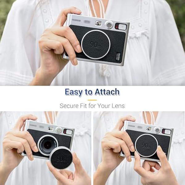 JJC Металлическая крышка объектива для камеры Fuji Instax Mini Evo аксессуары Mini EVO алюминиевая крышка объектива с кожаной поверхностью и мягкой внутренней стороной из EVA черная