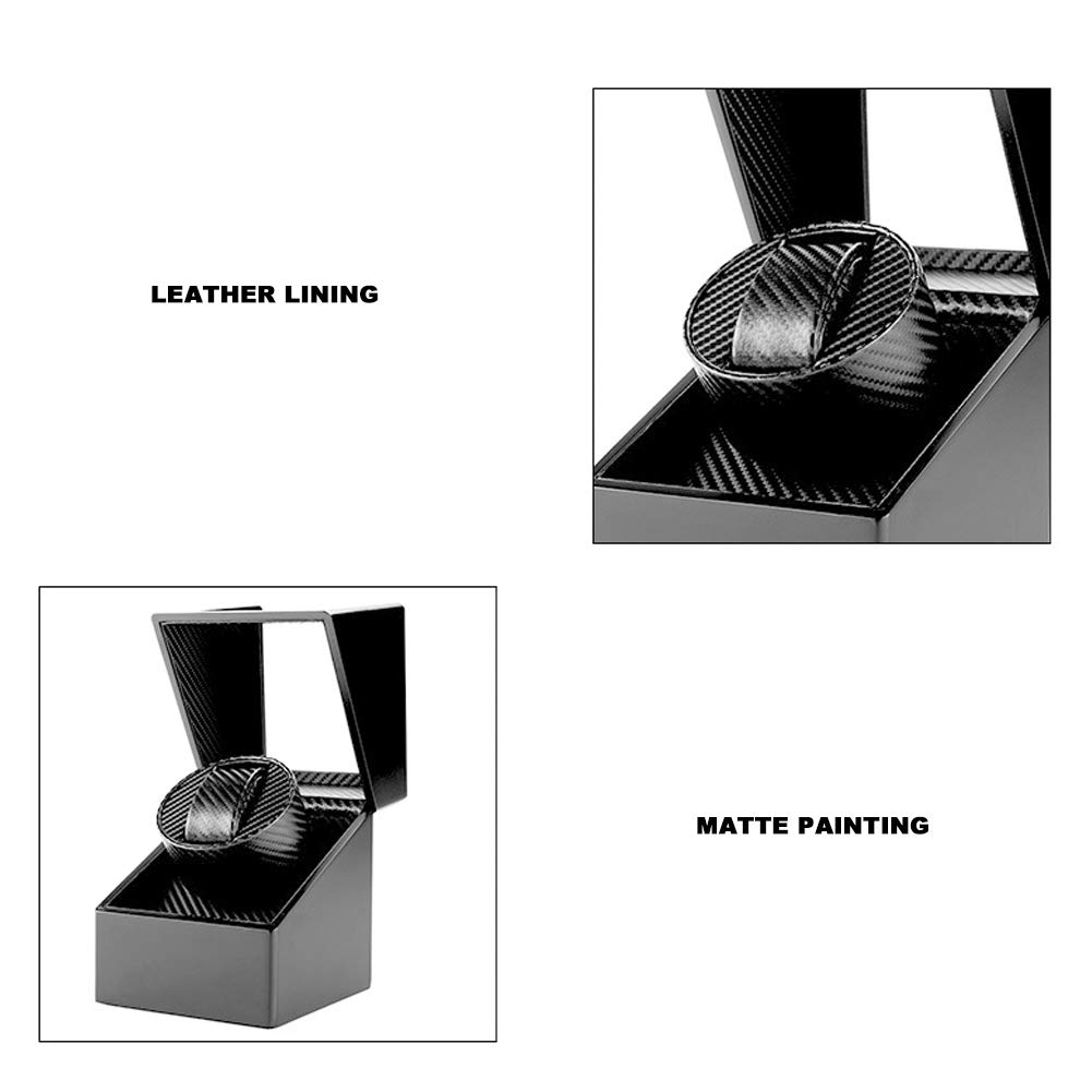 Remontoir de montre unique, remontoir de montre unique pour montres automatiques, boîte de remontoir de montre automatique 1 + 0 pour montre-bracelet/montre mécanique 100-240V (noir)(Prise UE)