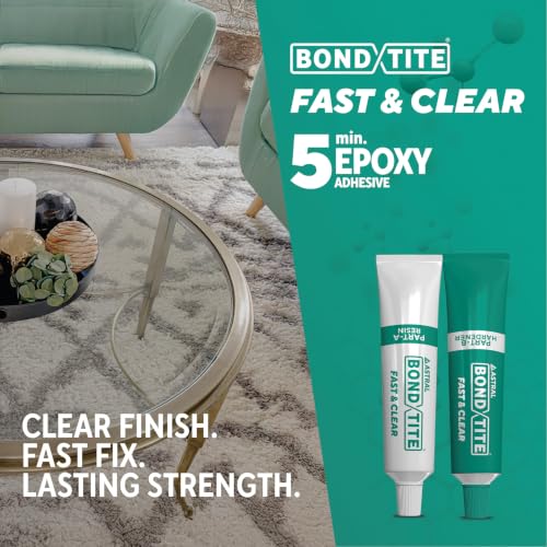 Image of Bondtite Fast & Clear Tube 36g |(Pack of 2)| 5-Min Quick Setting | Transparent, Odourless, High-Strength Two-Component Adhesive for Glass, Marble, Tiles, Wood & DIY Repairs