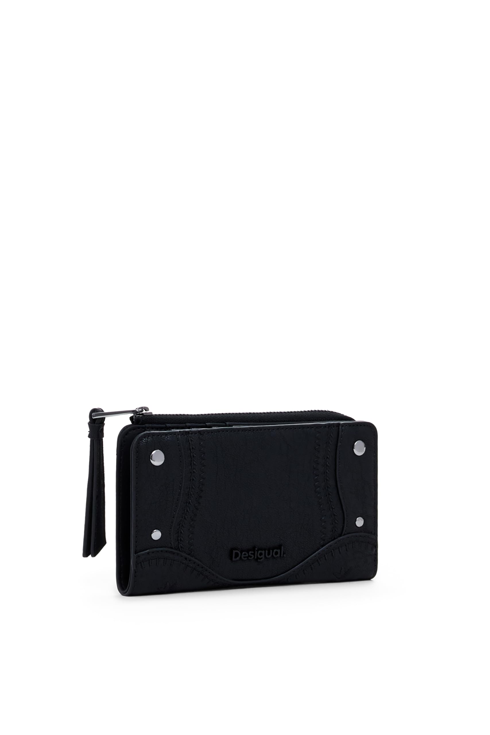 Desigual, Damen, Portemonnaie, Mone Embro Patch Emma Medium Wallet, Schwarz