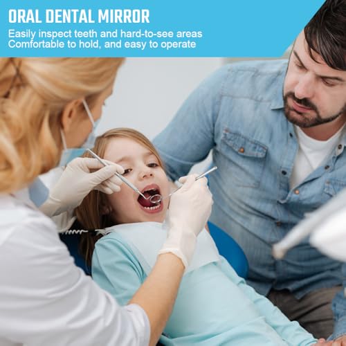 AOOWU 2 Stück Dental Mundspiegel Mundzahnspiegel Inspektionsspiegel Zahnpflege Set, Edelstahl Mundzahnspiegel, Zahnpflegespiegel einfache Betrachtung für Zahnärzte und Wimpernverlängerungen