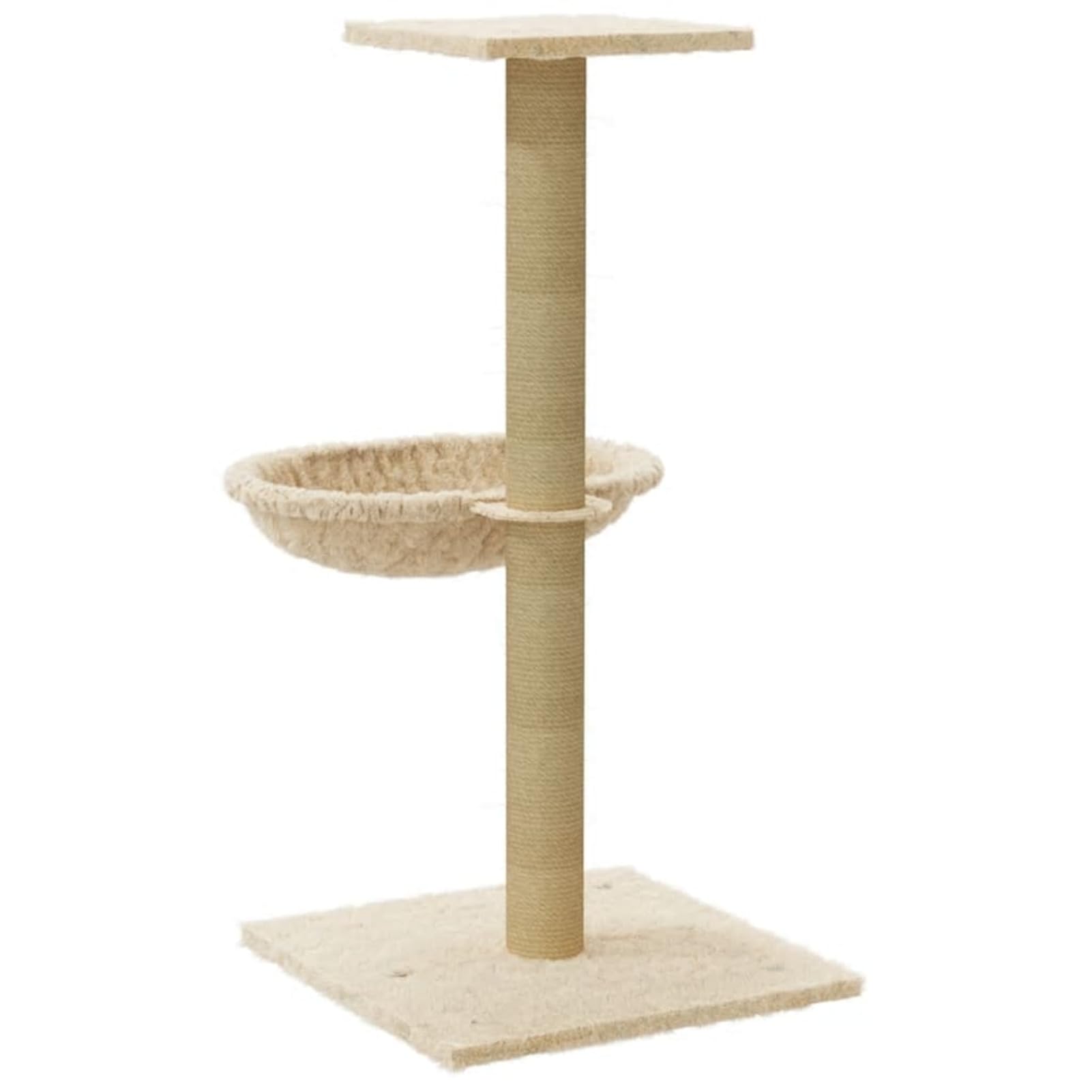 Homgoday Arbre à chat avec mât griffoir en sisal crème 74 cm, chat jeu, jouet chat, arbre à chat
