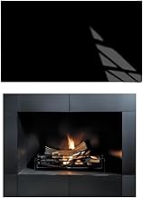 TMK ArtDeko Fireplace Floor Plate Made of Tempered Glass - Black Spark Protection Plate for Fireplaces 52 x 30 cm