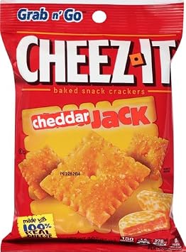 Cheez-It Baked Snack Cheese Crackers, Cheddar Jack, Single Serve, Grab 'N' Go, 3 oz Bag(Pack of 36)