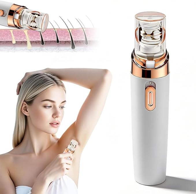 Epilateur Electrique Femme, Epilateur Electrique Portable avec Lumière LED Intégrée et Câble USB, Épilation Indolore et Très Efficace, pour l'épilation du Corps, Visage, Jambes et Bras