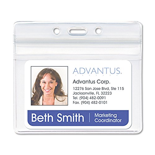 Porte-badge horizontal refermable Advantus transparent 2 5/8x3 3/4in