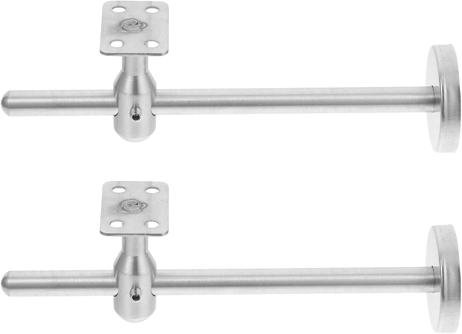 Handrail Brackets Modern Silver Stainless Steel 2pcs Adjustable Smooth Finish with Stable Attachment Stair Rail Hanger Bracket for Stairway and Hallway Support for Banister
