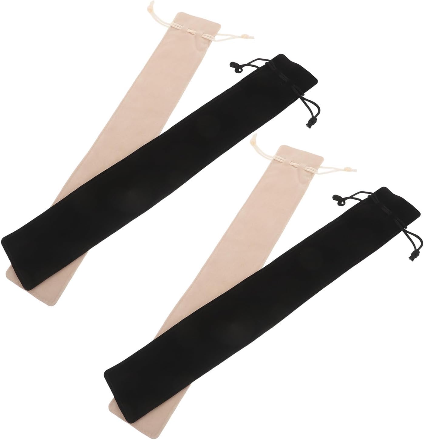 Wakauto 4pcs Velvet Flute Sleeve Bag with Drawstring Closure for Travel