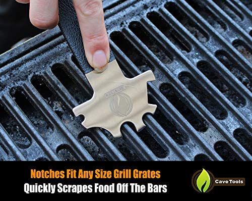 Cave Tools Grill Scraper Tool - Bristle Free Safe Barbecue Grate Cleaner - Stainless Steel BBQ Brush Replacement for Cleaning Metal Grilling Smoker & Oven Racks - Bottle Opener Accessories - Thumbnail 5