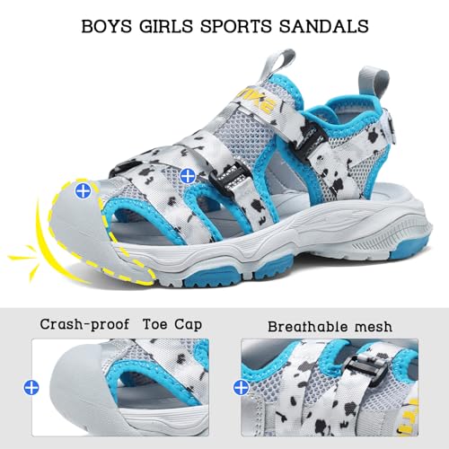 JMFCHI Boys Girls Sports Sandals Summer Kids Closed Toe Outdoor Sandals Athletic Water Shoes Sandals Child Pool Beach Sandals Quick Drying Slip Resistant3