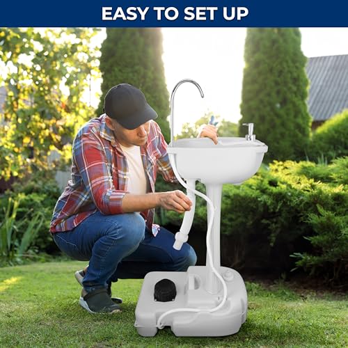 SereneLife-Portable-Camping-Sink-wTowel-Holder-Soap-Dispenser-Hand-Wash-Basin-Stand-wRolling-Wheels-For-Outdoor-Events-Gatherings-Worksite-Camping