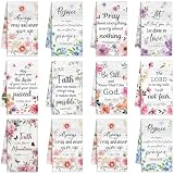 Ganeen 20 Pcs Religious Christian Kitchen Towel Floral Bible Verse Dish Towels Absorbent Inspirational Scripture Hymn Tea Towel Christian Gift for Women Men Housewarming (Flower)