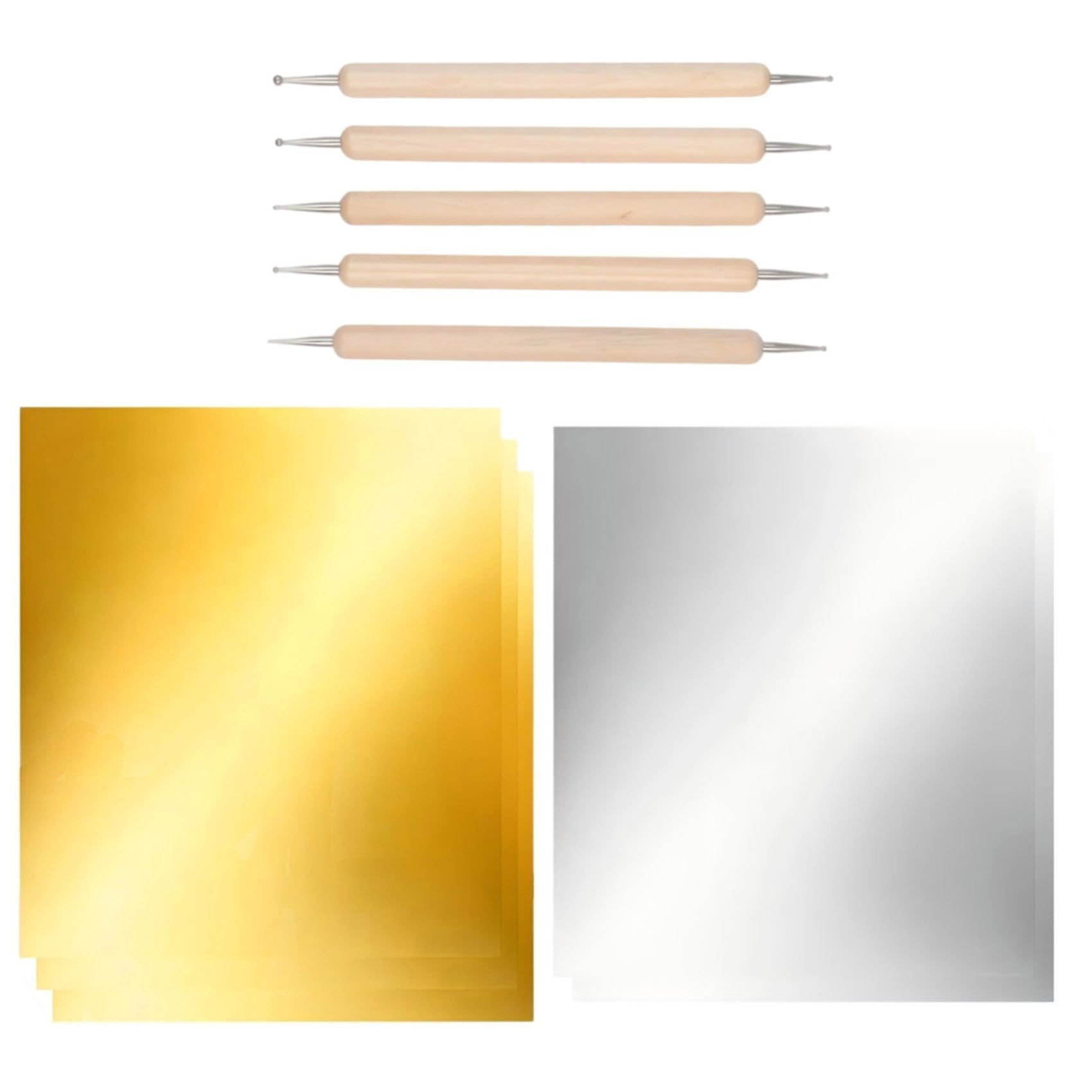 Jnchdghwa As Shown Foil Embossing Sheets-12X12 Inch 5-Piece Double Sided, Crafting& Metalworking Tool Foil Embossing Tin