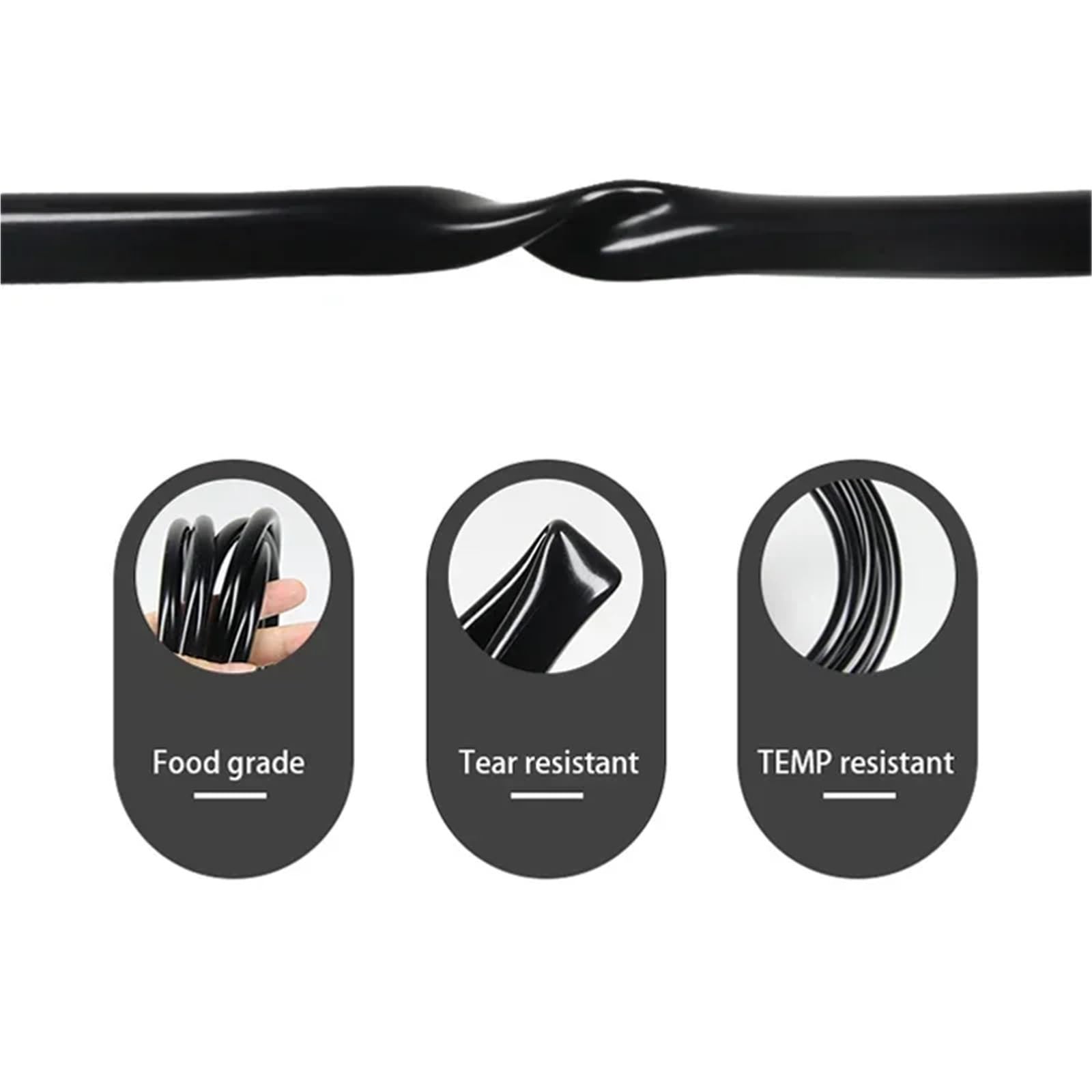 Tubos Para Estanque Tubo de silicona de 1~10m, tubo de riego de aire Flexible negro for acuario, manguera de jardín, mangueras for bomba de estanque y pecera(10 meters,ID 3.0mm x OD 4mm)