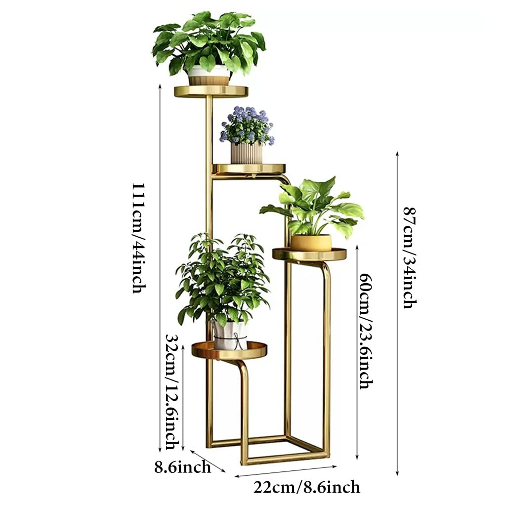Supporto Per Piante In Metallo A 4 Livelli – Fioriera A Gradinata Per Interni/Esterni – Colore Bianco/Bronzo/Nero – Espositore Multiuso - 3