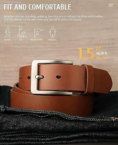 Image of Creature Formal /Casual Black Color Genuine Leather Belts For Men (Length- 46 inches||40MM||BL-042-BLK)