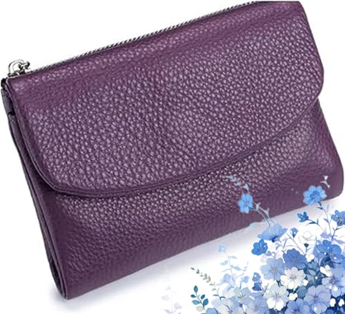 Unisex Pebble Leather Small Wallet, Natural Stone Texture Full Bifold Wallet, Compact Full Grain Leather Coin Purse