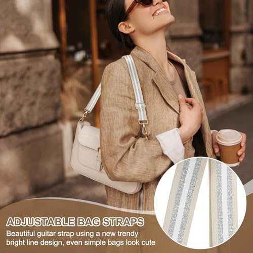 Image of PATIKIL Purse Strap, Wide Shoulder Strap Adjustable Crossbody Bag Straps Universal Replacement Shoulder Bag Belt for Women's Handbags Canvas Guitar Bag Backpack, Khaki