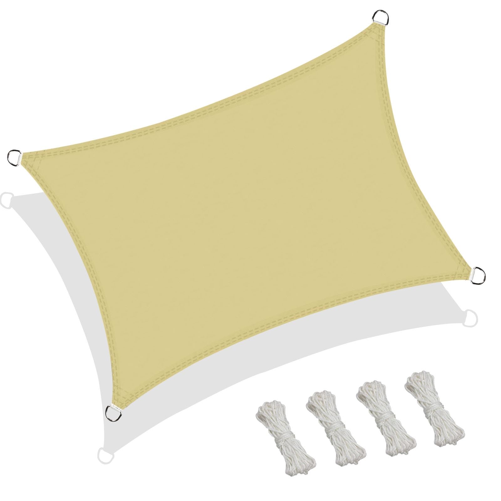 Voile d'ombrage imperméable 4x4.5m, toile polyester anti-UV pour pergola et grand patio