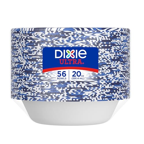 dixie ultra large paper bowls 20 oz 56 count microwave safe compostable disposable bowls great for breakfast lunch and dinner meals