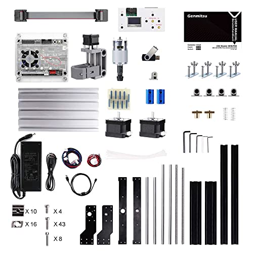 SainSmart Genmitsu 3018-PRO CNC Router Machine, GRBL Control 3 Axis Plastic Acrylic PCB PVC Wood Carving Milling Engraving Machine with Upgraded Power Adapter, XYZ Working Area 300x180x45mm