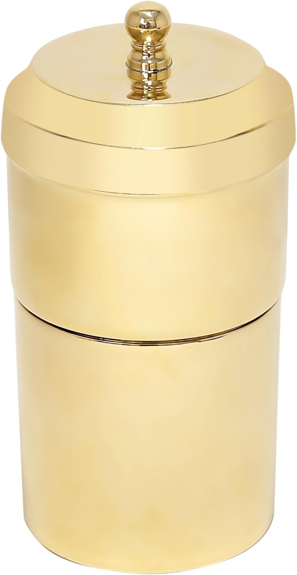 Handmade Pure Brass Kitchen Utensil Set, Traditional Masala Box, Cup, Plate, Kettle, Glass, Home Decor Collection Heavy Duty Home Decor (Coffee Maker Small)